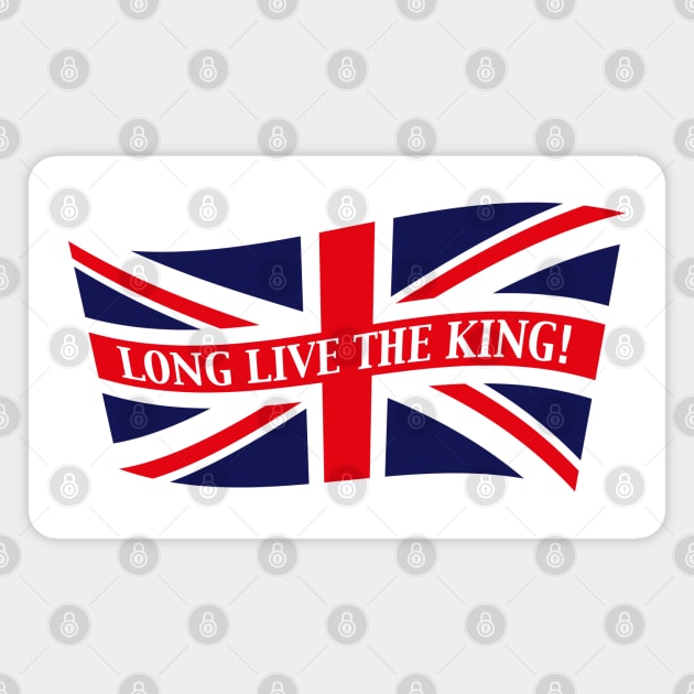 Long Live The King! (England / Great Britain / United Kingdom / Wave) Magnet by MrFaulbaum